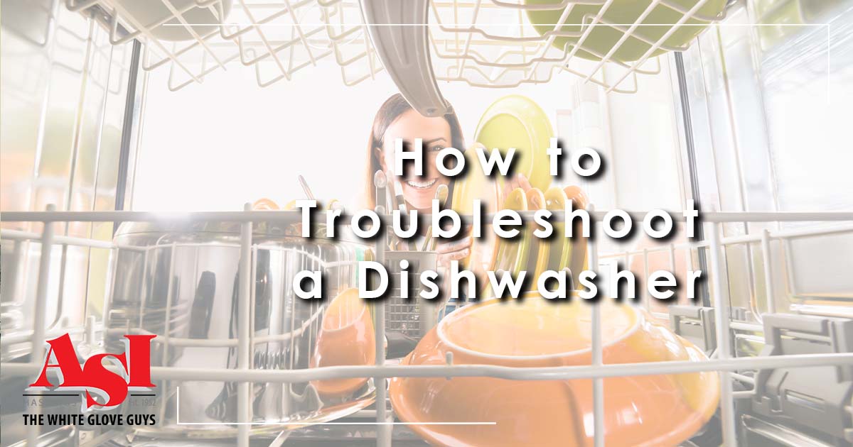 Image: a woman loading her dishwasher, cover for How to Troubleshoot a Dishwasher.
