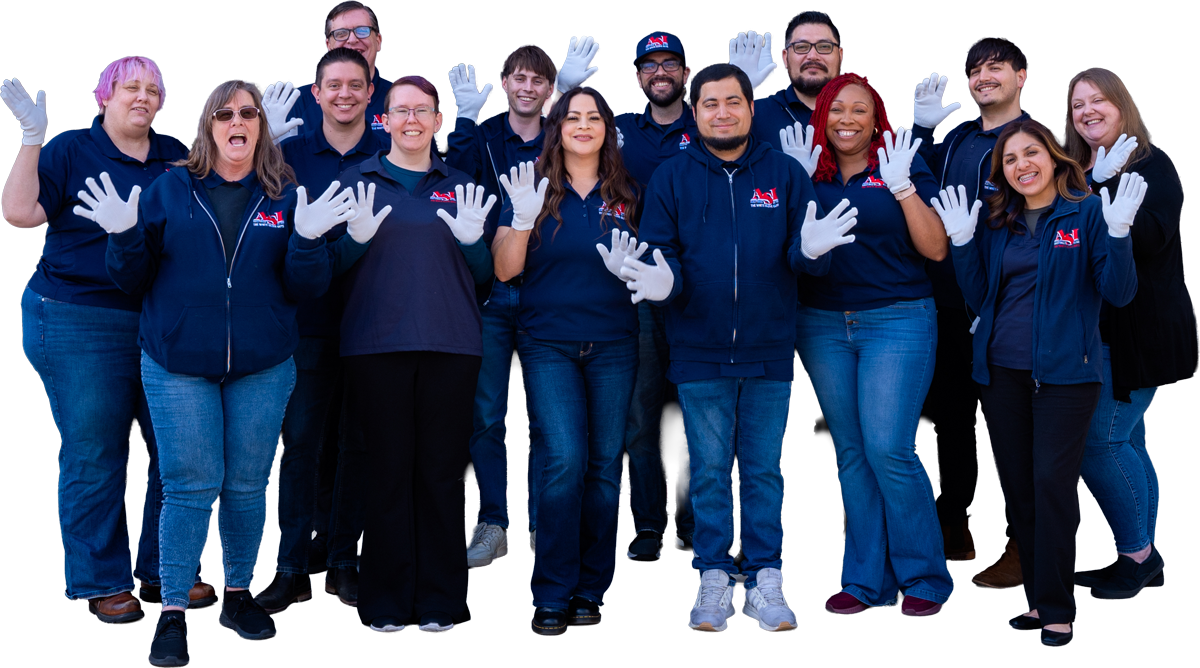 ASIEmployees happily wearing their white gloves