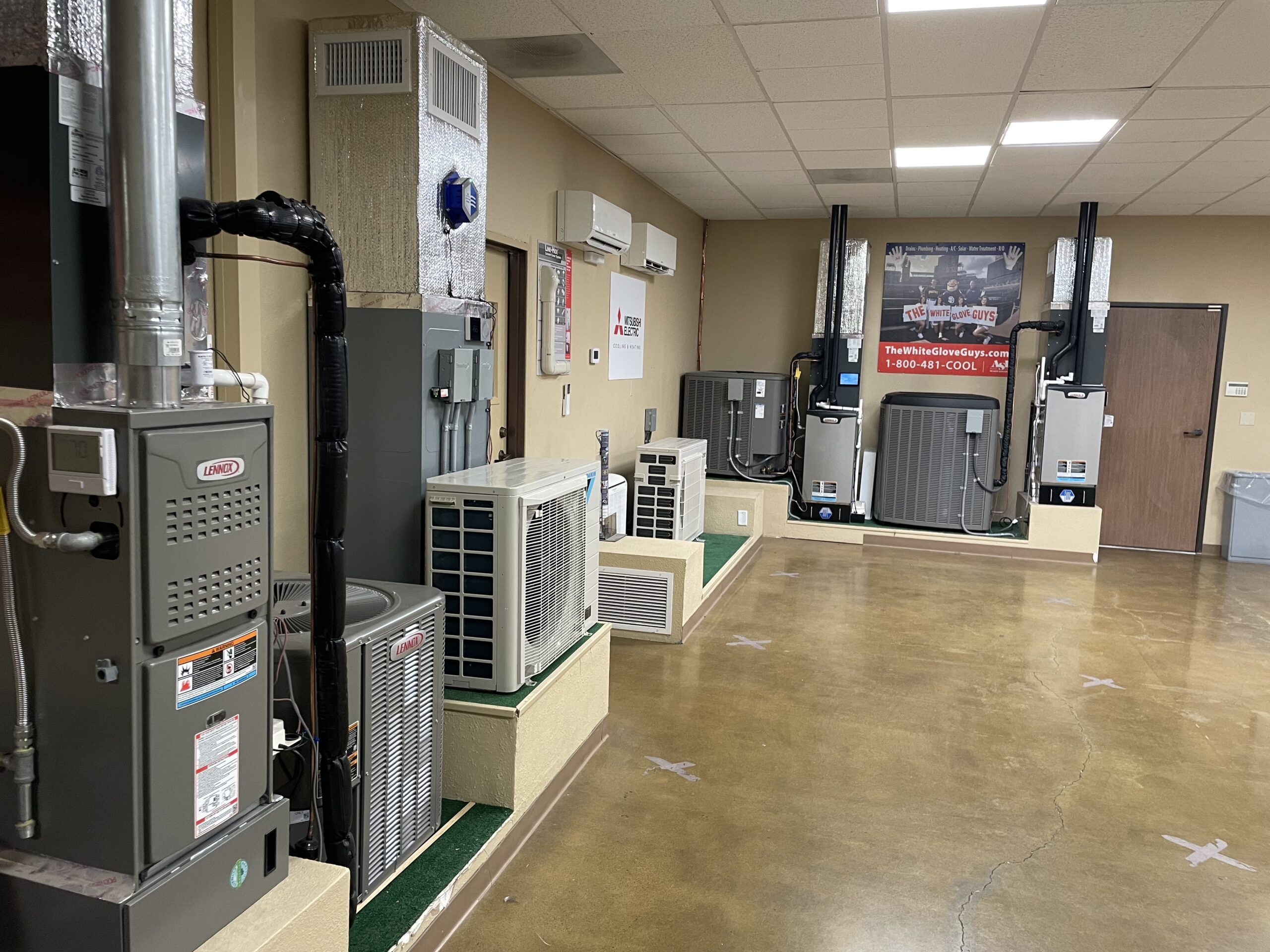ASI Hastings showroom heating and air conditioning display